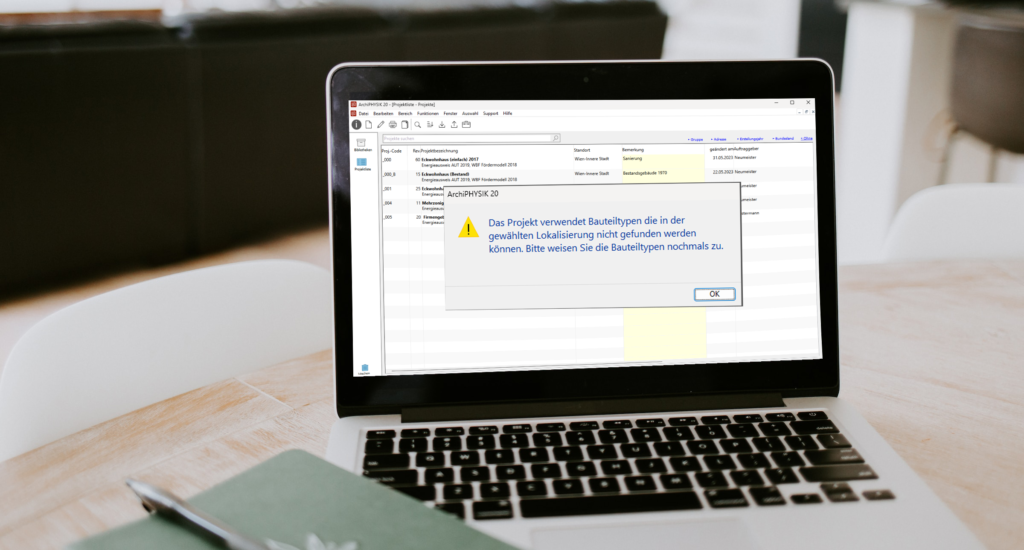 Bauteiltypen ändern bei alten Projekten