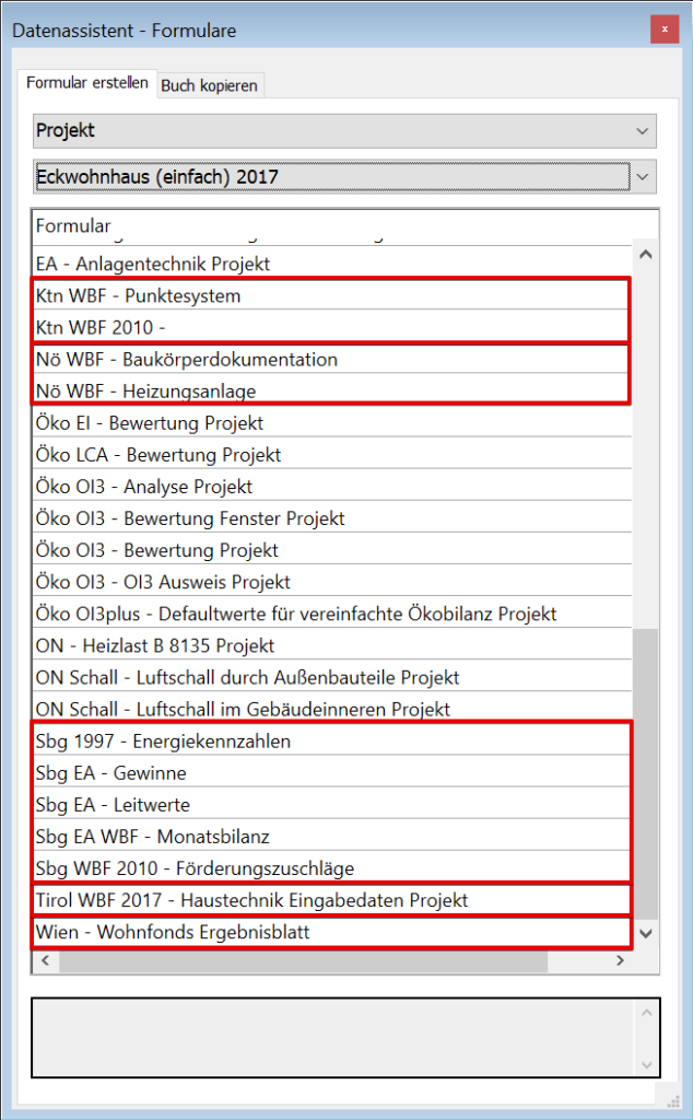 Formulare für Bundeslaänder und WBF
