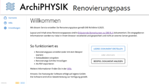 Vorschau der Renovierungspass Webapplikation